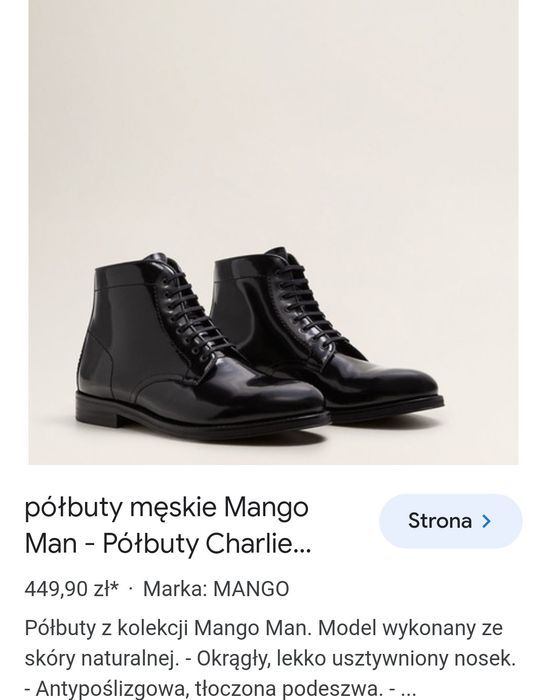 Mango MEN nowe kozaki skóra r41