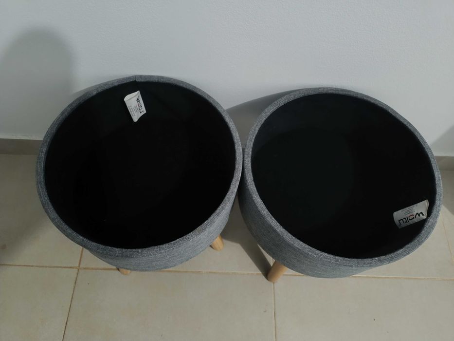 Vendo baú cinza novo em perfeitas condições de uso.