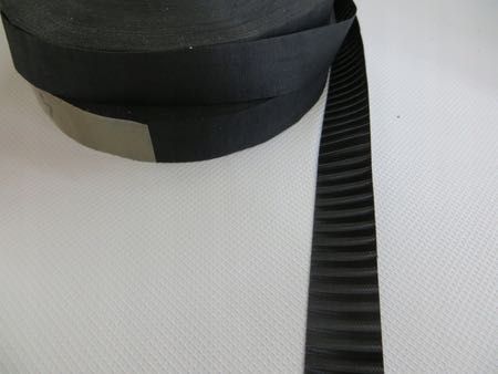 Kaliko, okleina zewnętrzna miecha CZARNY PRĄŻKOWANY 19MM