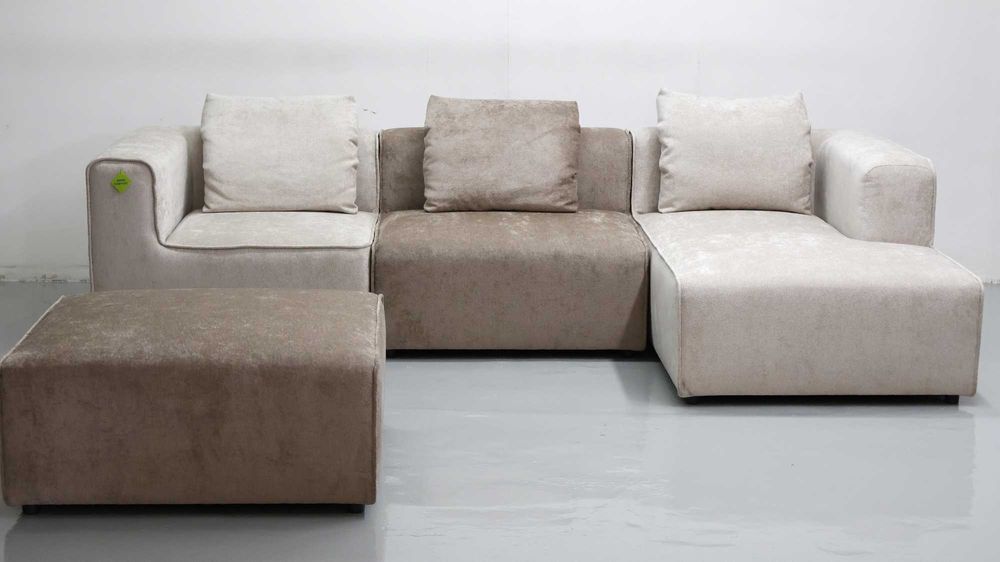 TDL Narożnik modułowy PROMOCJA  beżowo czekoladowe puzzle kanap sofy