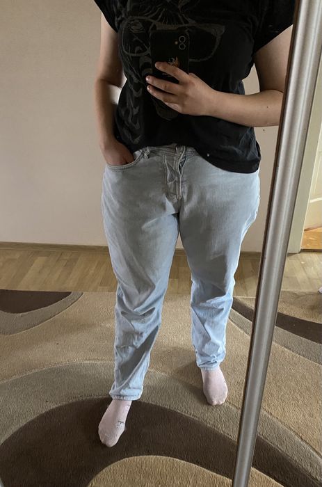 Джинси батал жіночі голубі 3ХЛ 4ХЛ на бедра 130 прямі mom мом