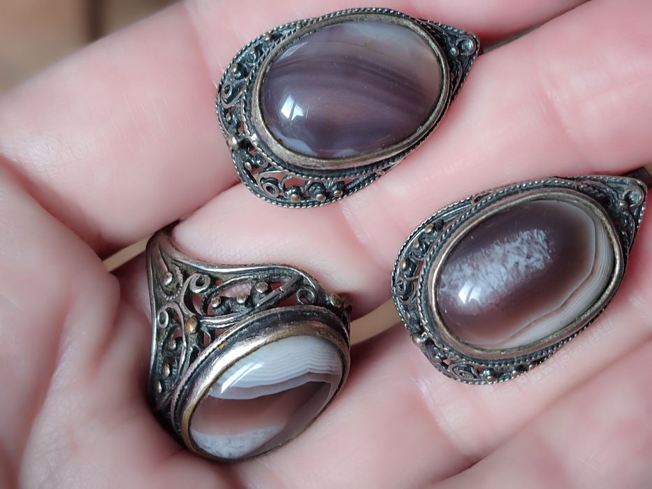 Кольцо и серьги с натуральным камнем