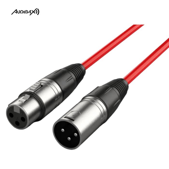 Audibax Silver Cabo XLR 3 Metros Vermelho