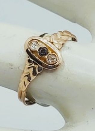 Anel Ouro Granada Diamantes
