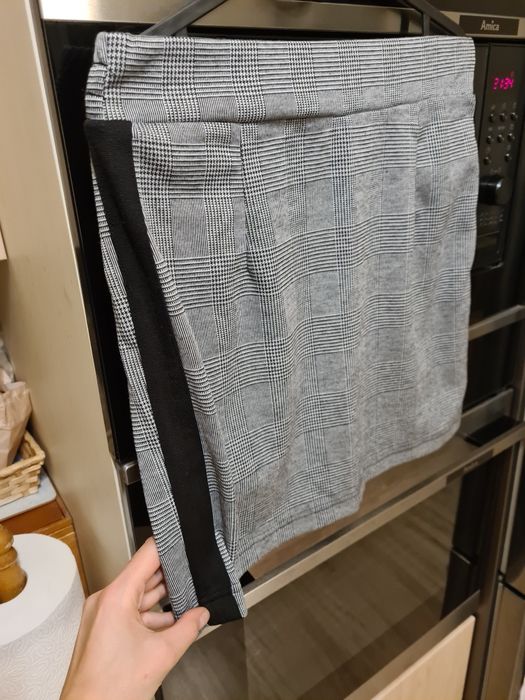 Spódnica mini jak nowa w kratkę szara M/L