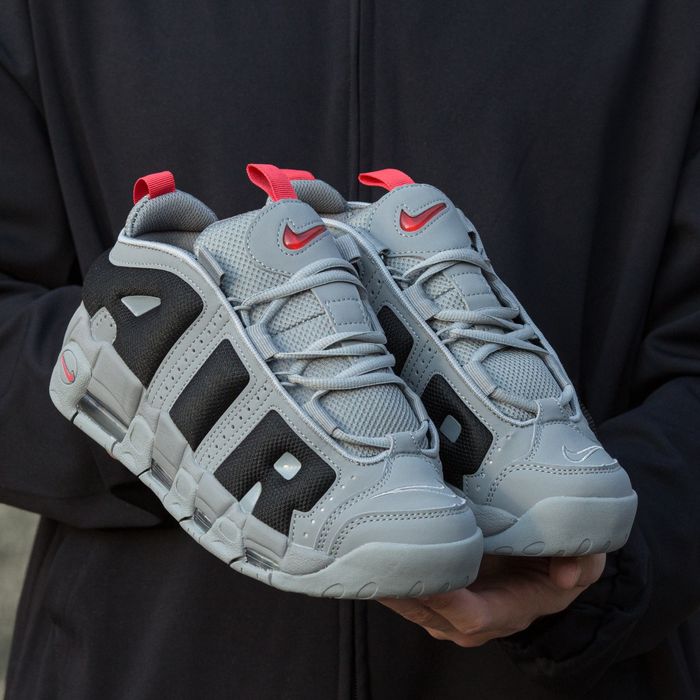 Nike Air More Uptempo Low Grey Black Red