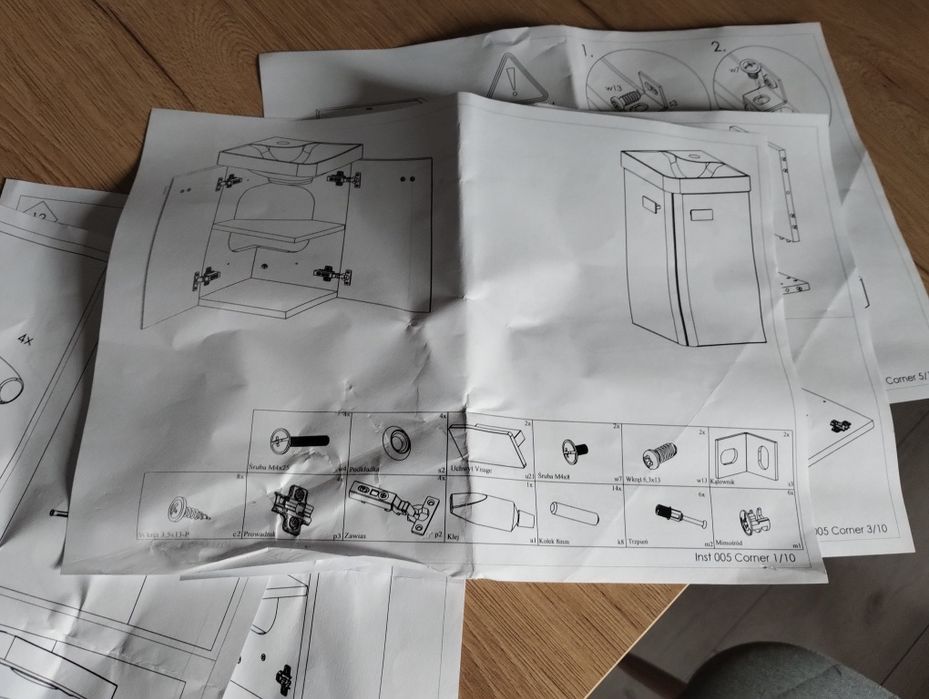 Zlew z szafka narożna biala Corner