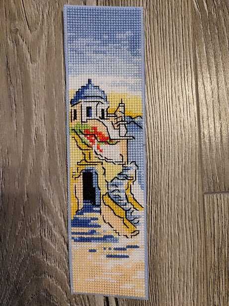 Zakładka do książki haft krzyżykowy Pozdrowienia z Grecji