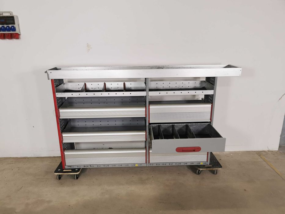 Regały szafki półki do busa zabudowa serwisowa warsztatowa ZESTAW BOTT