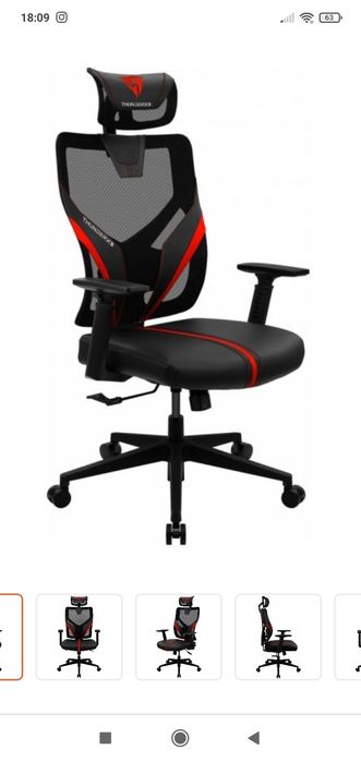 Cadeira de gaming preta e vermelha Thunder X3 Yama1