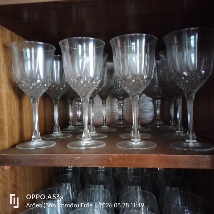 Jogo de copos de cristal