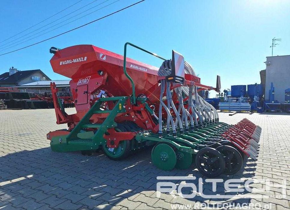 Siewnik Zbożowy Nadbudowany AGRO-MASZ SN301 ANU 3m Stopkowy Talerzowy