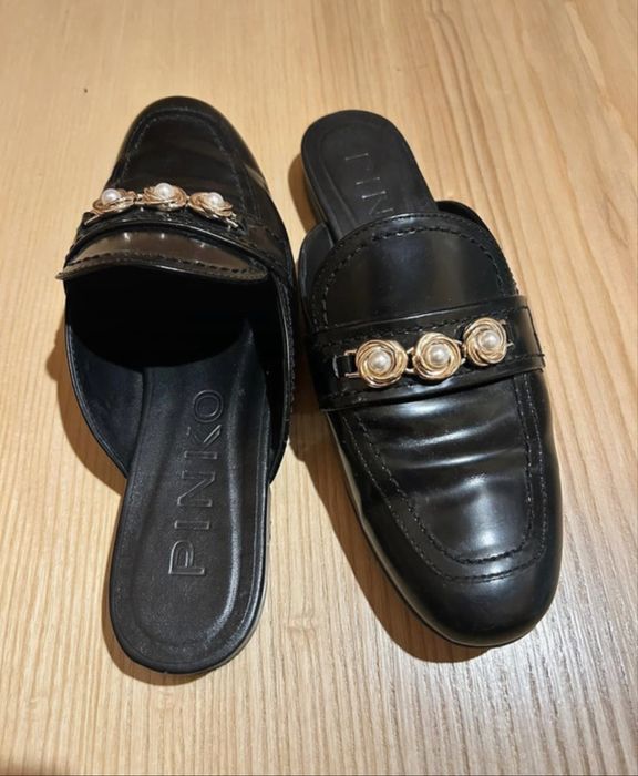 Klapki / Mule Pinko ze skory naturalnej