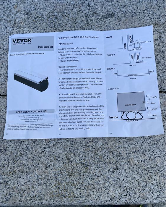 Vedaçao para porta de garagem