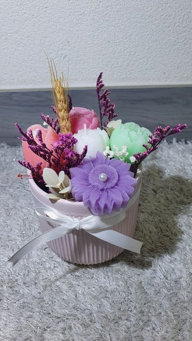 Velas cera num vaso