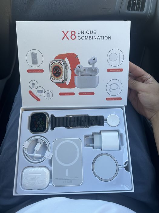 pack Relogio inteligente airpods x8