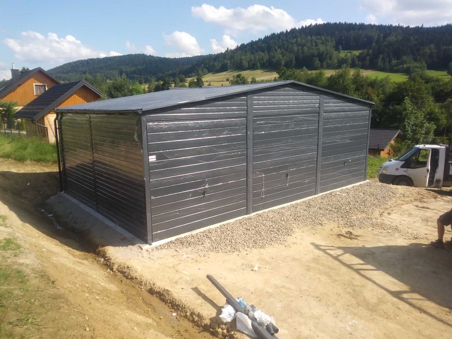 Garaż blaszany  6x5 grafit 7016