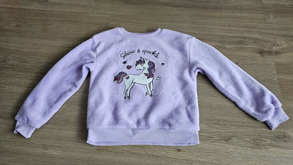Bluza dziewczęca SINSAY  z jednorożcem pluszowa 134
