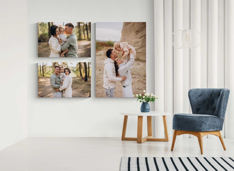 Komplet 3 obrazów z Twoimi zdjęciami na płótnie canvas
