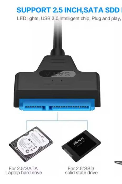 Кабель переходник USB Type-C на SATA 2.5 для подключения HDD SSD