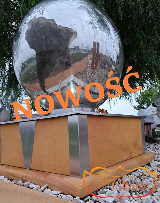 FONTANNA OGRODOWA Fontanna tarasowa Kula ze stali nierdzewnej GLOBUS