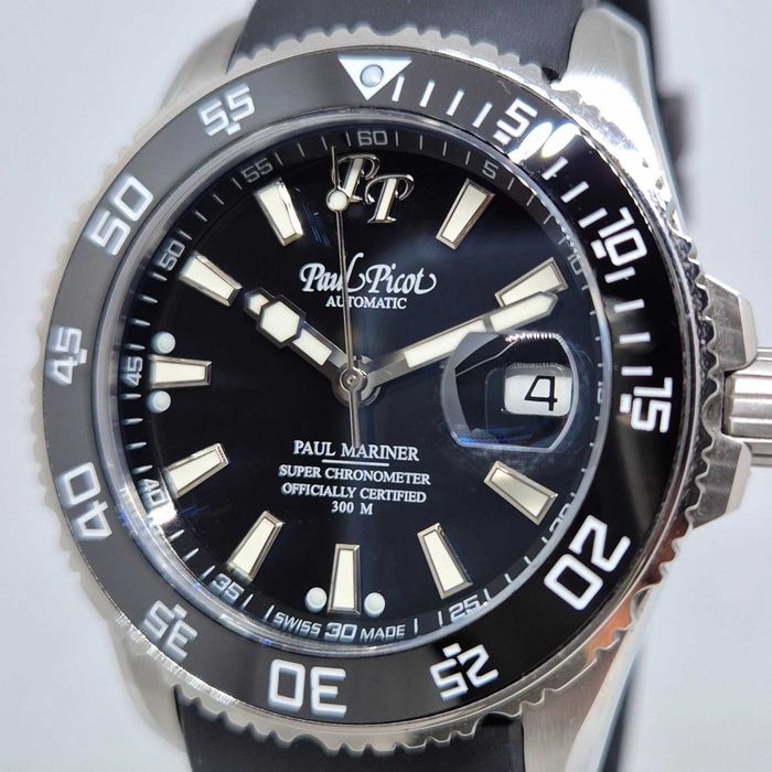 Promocja Paul Picot Paul Mariner 5 Newton P4354 Black rubber