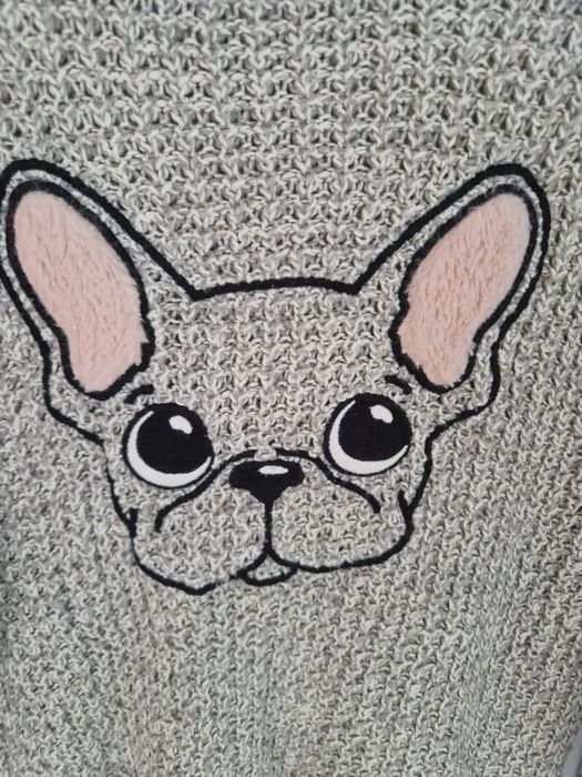 Sweter fb XS z pieskiem buldog francuski