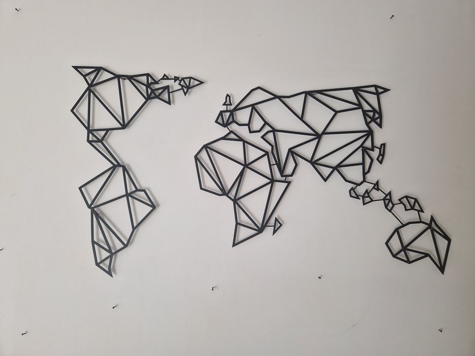 Mapa de metal para parede