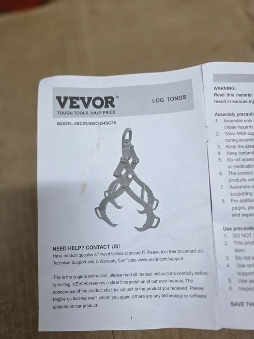 Pinças para elevação de toras VEVOR