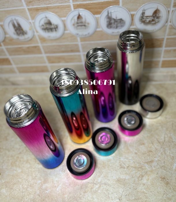 Термос 500мл индикатор температуры стальной