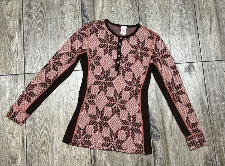 Damska bluzka termoaktywna KARI TRAA 100% Wełna Merino roz L