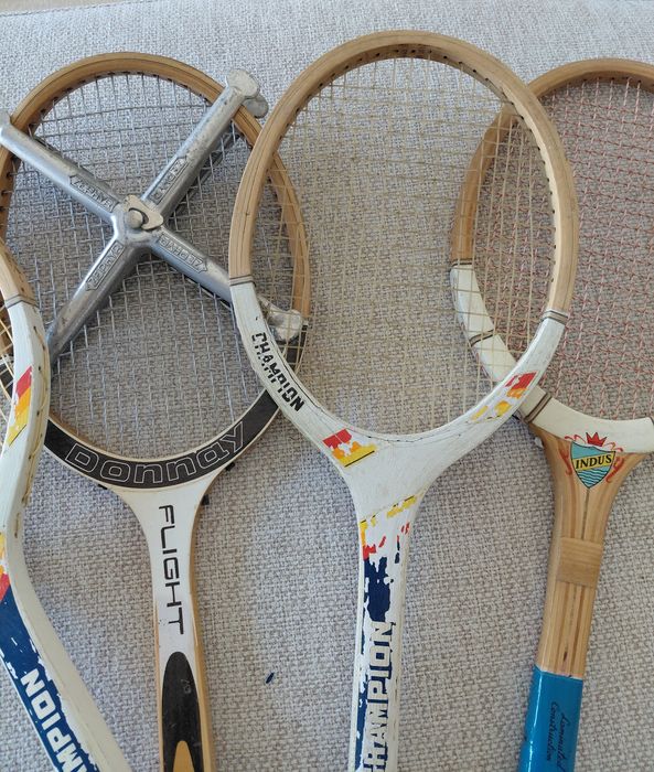 4 Raquetes madeira vintage