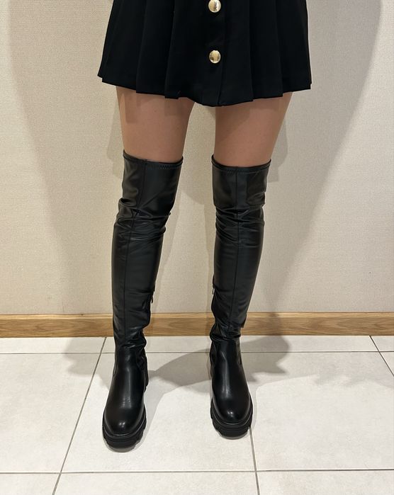 Женские сапоги, демисезонная обувь. Ботфорты эко-кожа