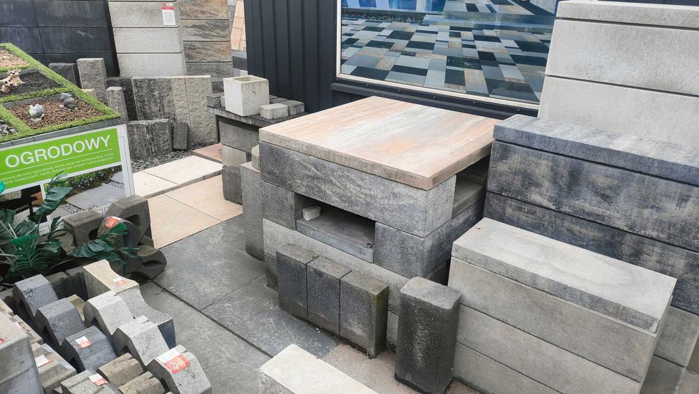 Stół stolik betonowy płyta tarasowa 80x80 kostka brukowa mebel meble