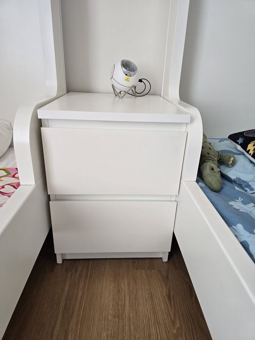 Cama Infantil Extensível [BUSUNGE]+ Colchão+ Mesa Cabeceira