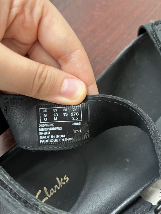 Босоніжки чоловічі Clarks 42–42,5 шкіряні, як нові