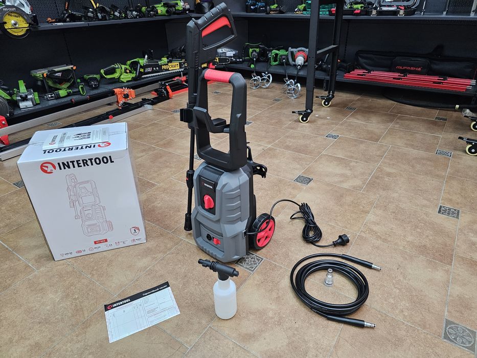 Мини Мойка Intertool 1400Вт 110бар +Забора воды из емкости +Гарантия