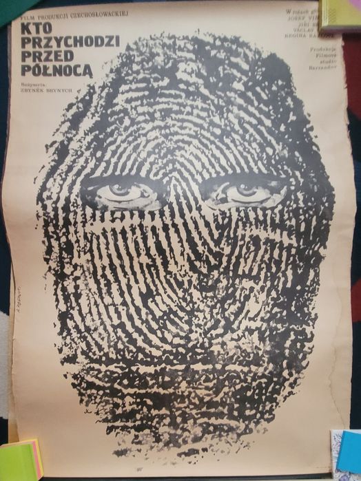 Plakat Kto przychodzi przed północą 1980 pierwodruk