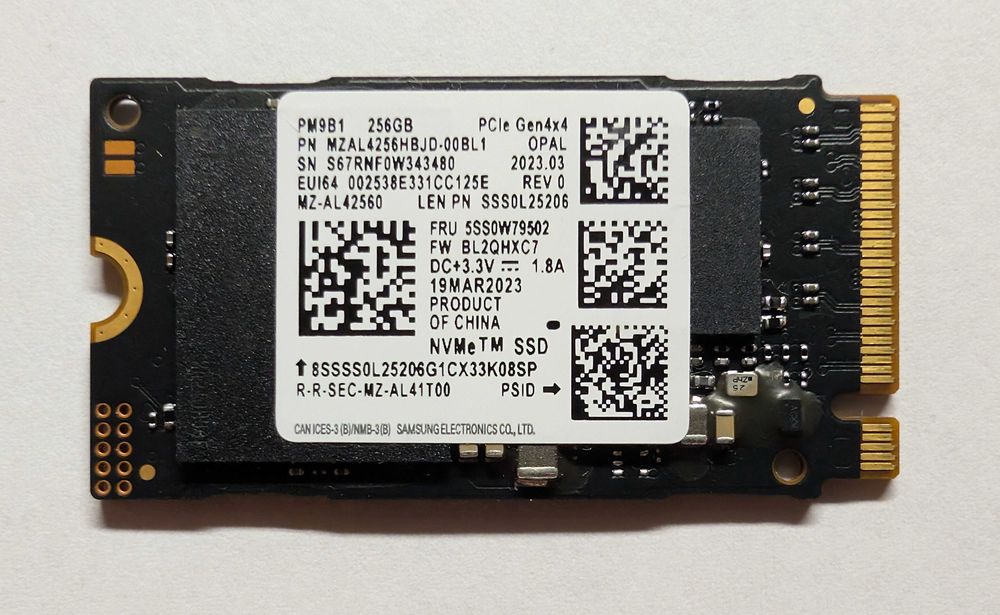 Samsung PM9B1 256GB NVMe SSD m.2 2242 PCI-e Gen4 x4 odczyt: 3300 zapis: 1250