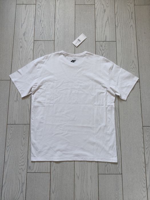 Koszulka męska 4F biała M z mega logo oversize 192
