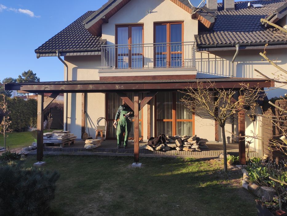 Wiata taras garażowa samochodowa ogrodowa altana drewniana