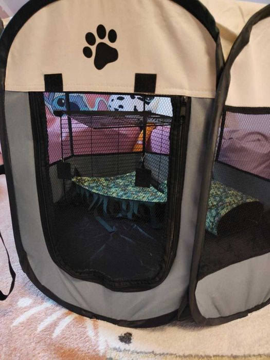 NOWY Kojec Dla Zwierząt Lekki Składany XXL Pies Kot Królik 74x74cm