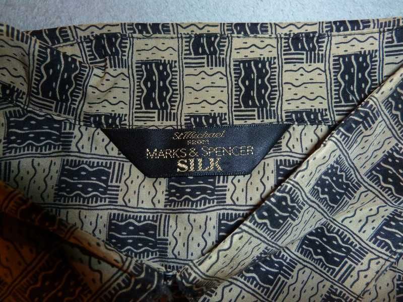 Camisa nova pura seda padronizada Marks & Spencer 3 / M - SALDO