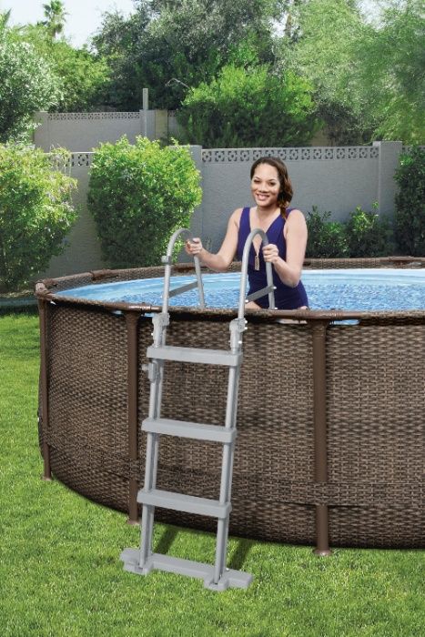 Basen ogrodowy Bestway 56709 Stelażowy 366x100 cm rattan 6w1
