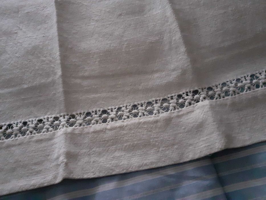 Conjunto de toalhas em linho antigo