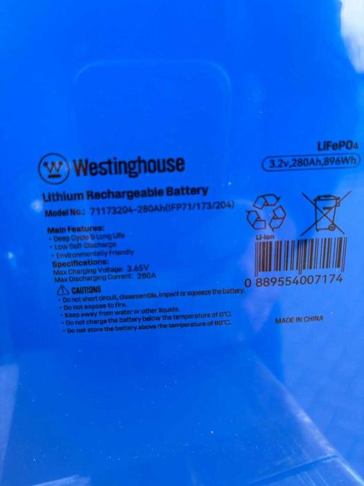 Ячейка Westinghouse LiFePO4 280Ah 3.2V комірка