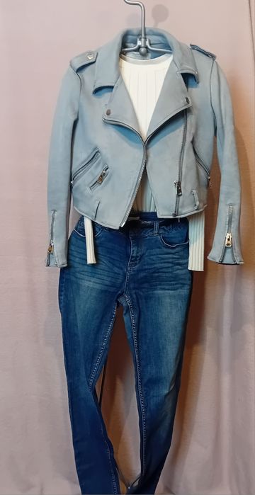 #Zara basic ramoneska błękitna