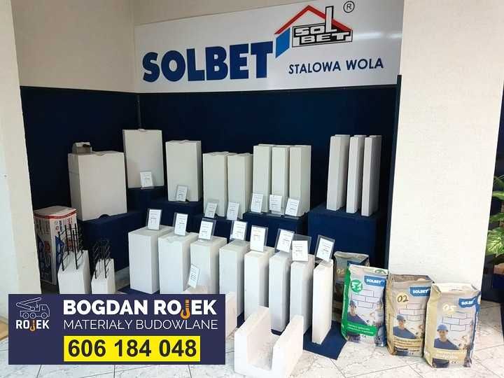 pustak SOLBET 24x24x59 bloczek betonowy silikaty suporex HDS zaprawa