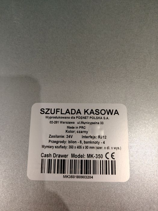 Posnet MK-350 szuflada kasjerska, używana .