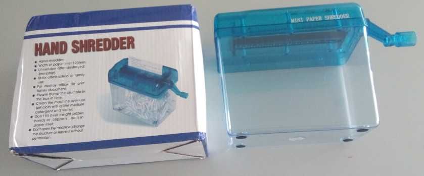 hand shredder / destruidora de papel manual pequena